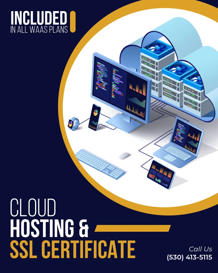 Cloud hosting and SSL certificate are included in all WaaS plans.