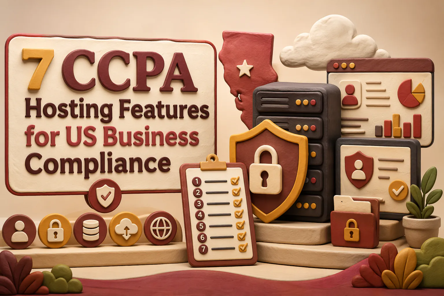 7 CCPA Hosting Features for US Business Compliance Text reads