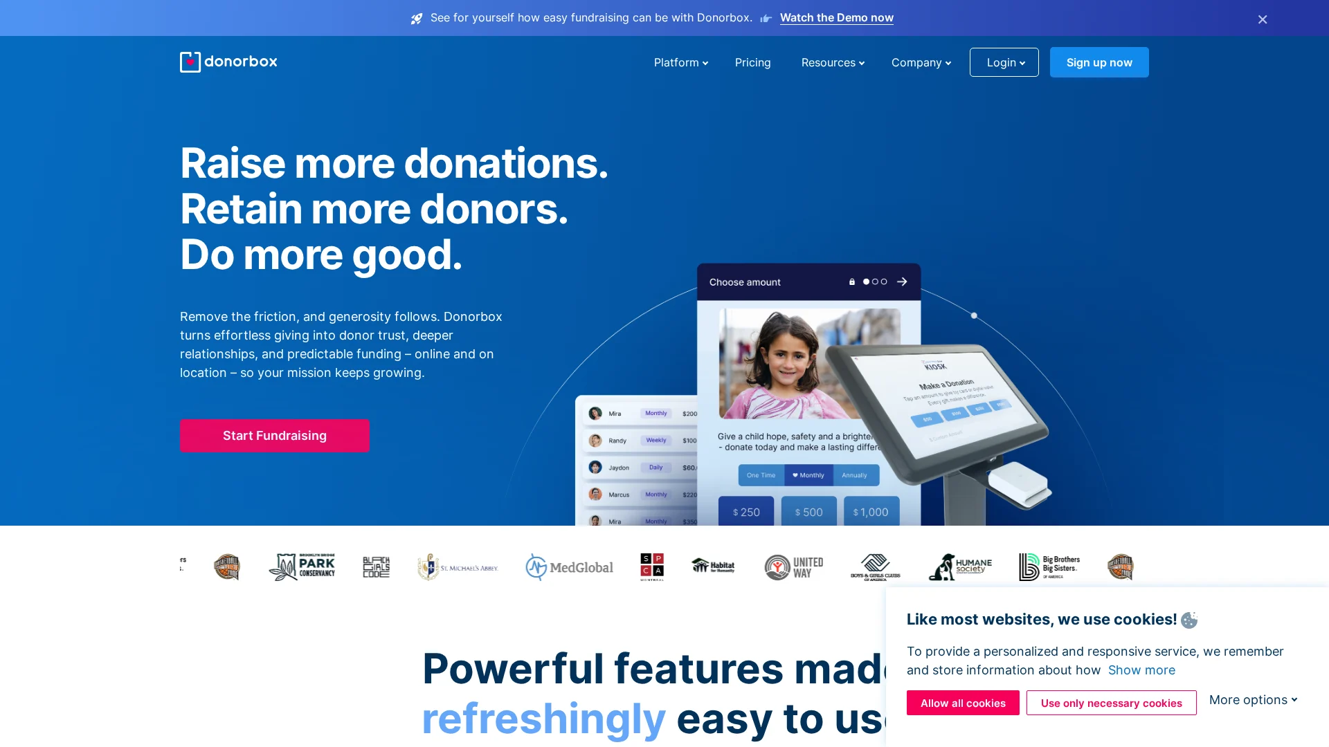 Recurring donation option