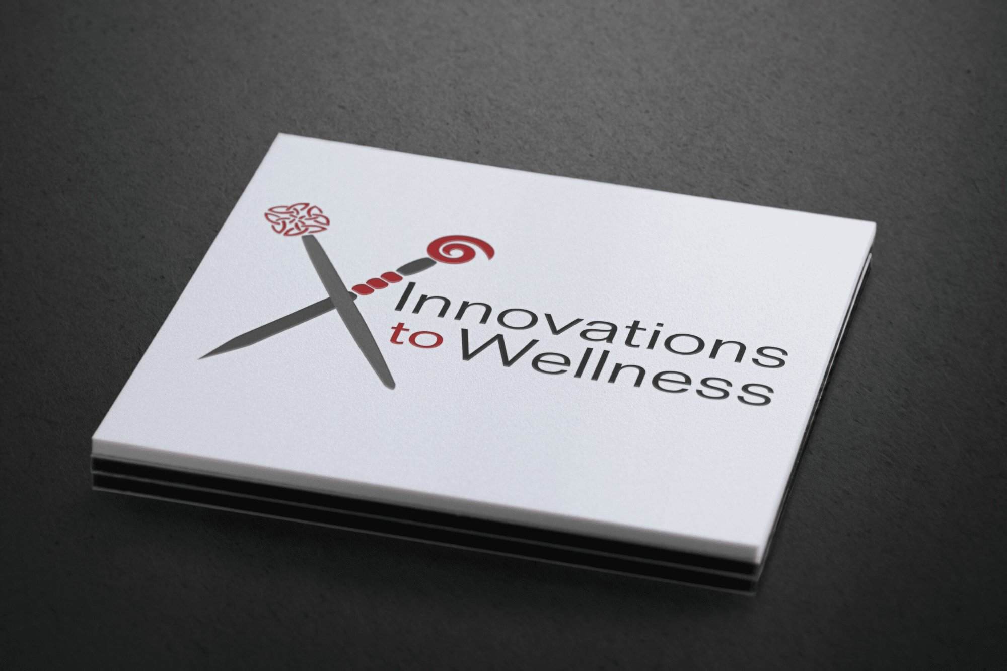 Portfolio A stack of business cards on a dark surface featuring the “Innovations to Wellness” logo and a stylized brain and staff—perfect for anyone seeking small business website design or a reliable web designer near me.All-inclusive Website Design Services