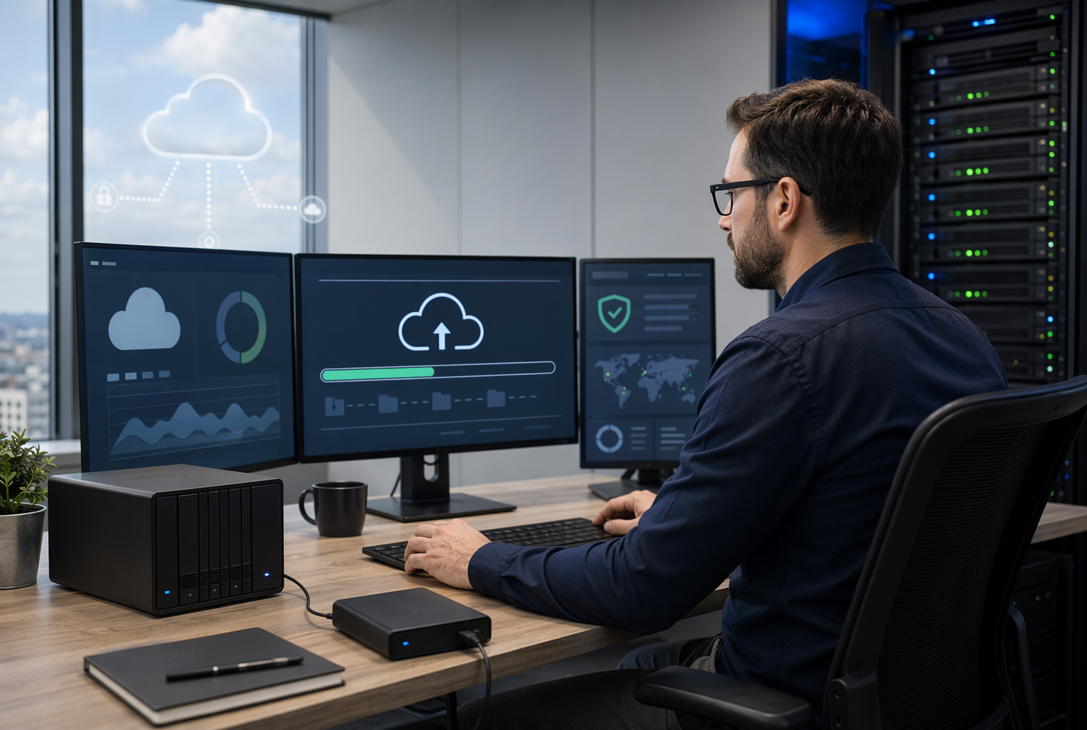 Hosting engineer restoring website from cloud backup