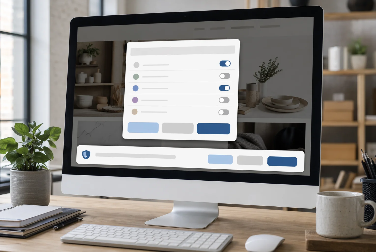 Business website with cookie preferences modal