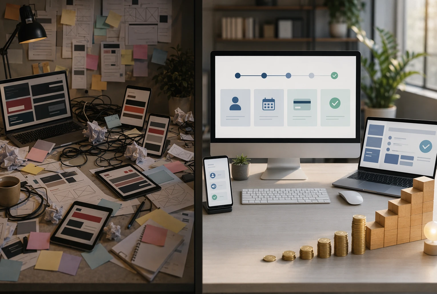 Comparison chart with professional and DIY web accessibility workflows