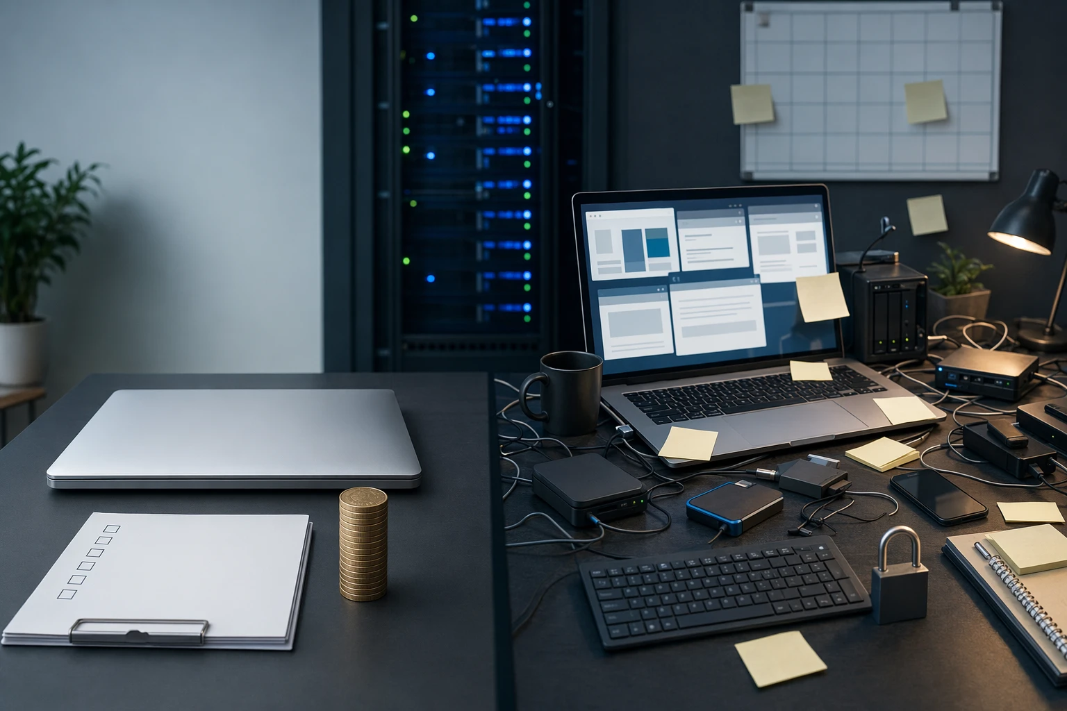 Infographic comparing outsourced and in-house website maintenance workflows