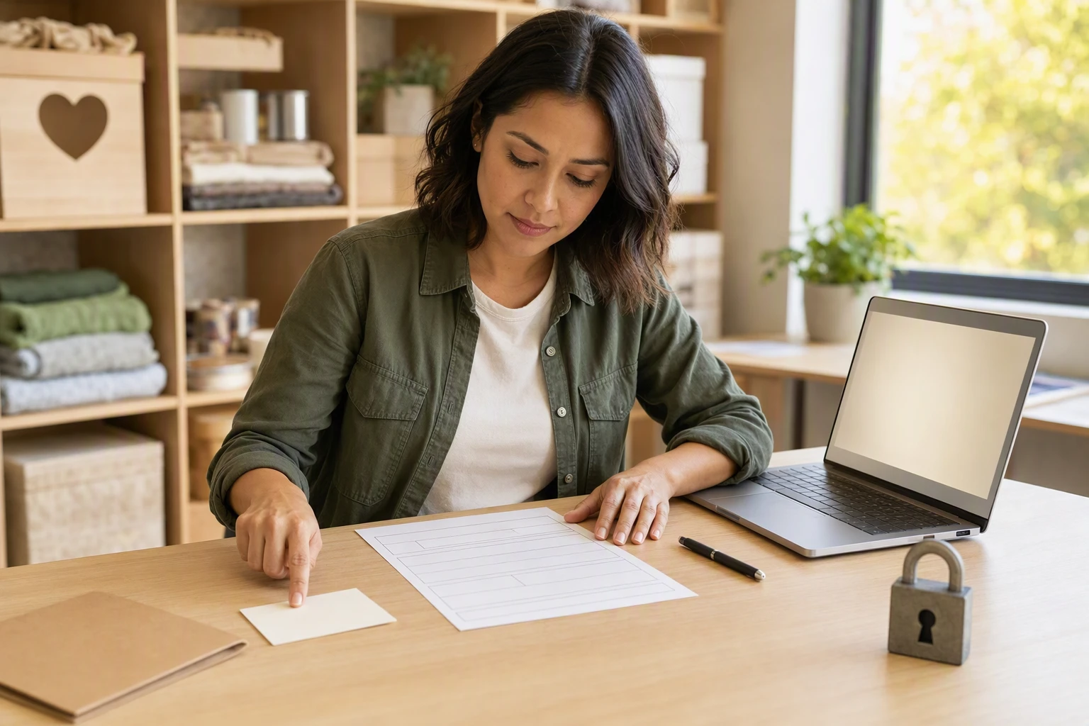 Nonprofit professional reviewing donation form on laptop