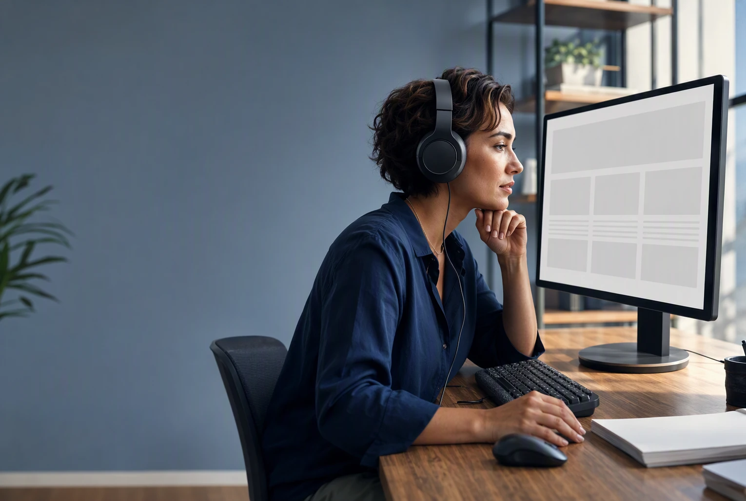 ADA Compliant Website Design: 7 Features That Reduce Risk Consultant testing webpage with screen reader headphones