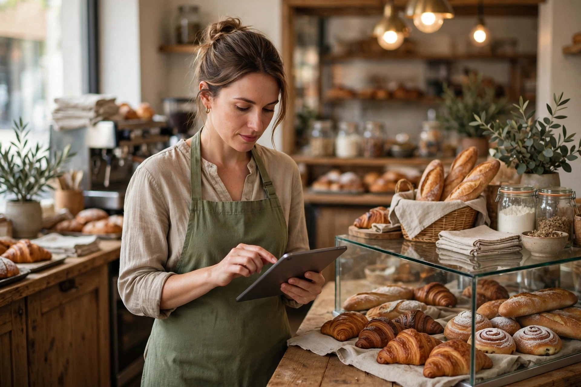 What Website Maintenance Services Should Include Bakery owner updating website on tablet