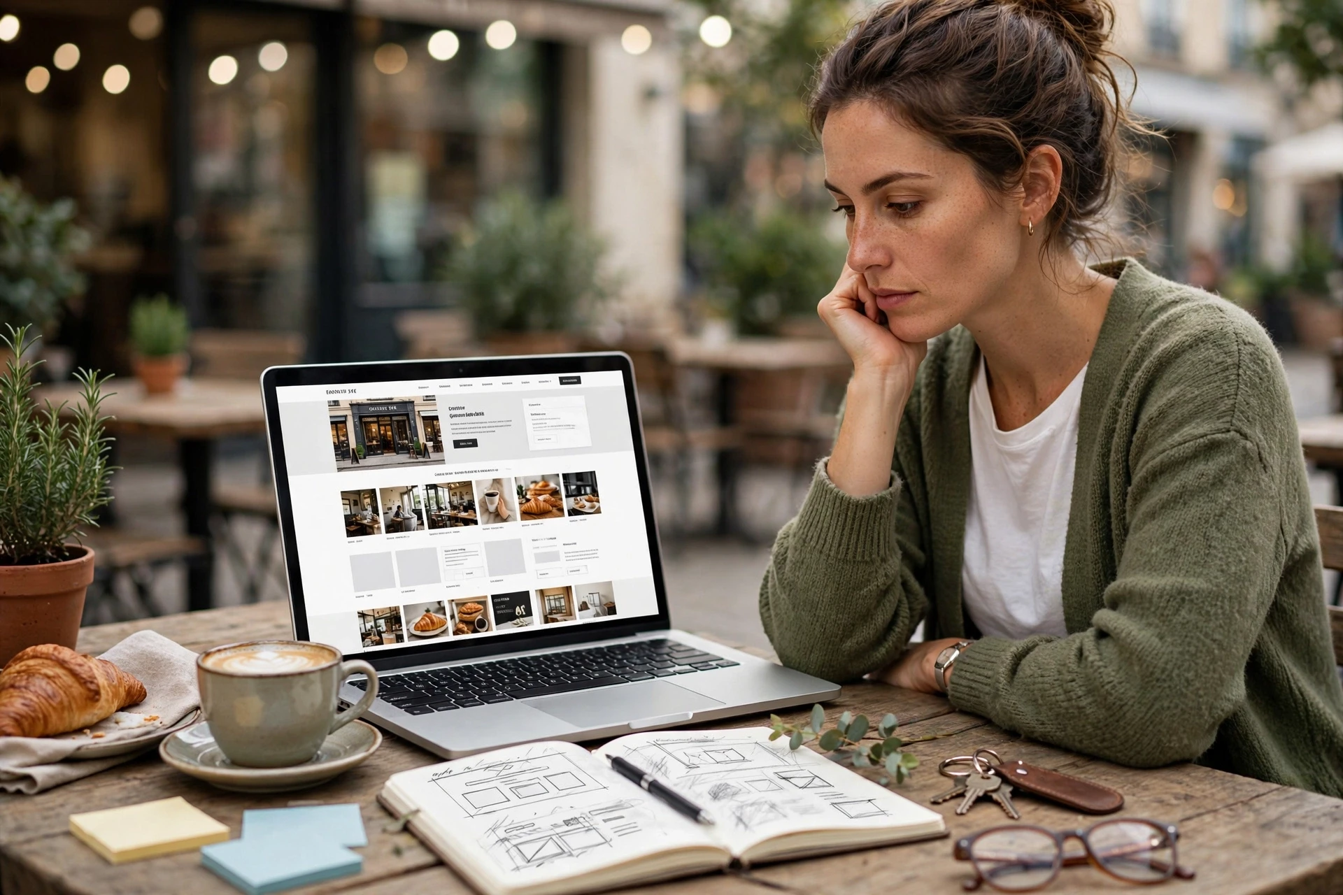 Professional Website Design vs Template Sites Small business owner reviewing website cost breakdown