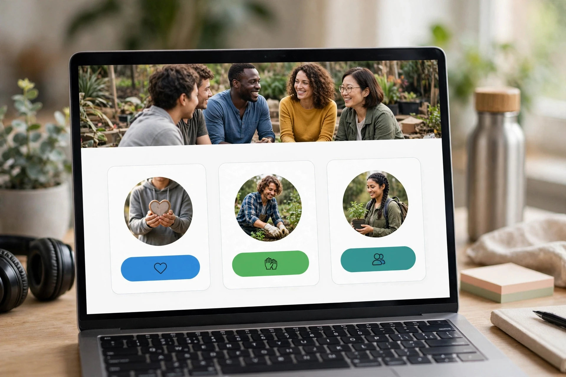 Non-Profit Website Redesign Checklist for Better Accessibility and Engagement Homepage mockup with prominent donation buttons and diverse community photos