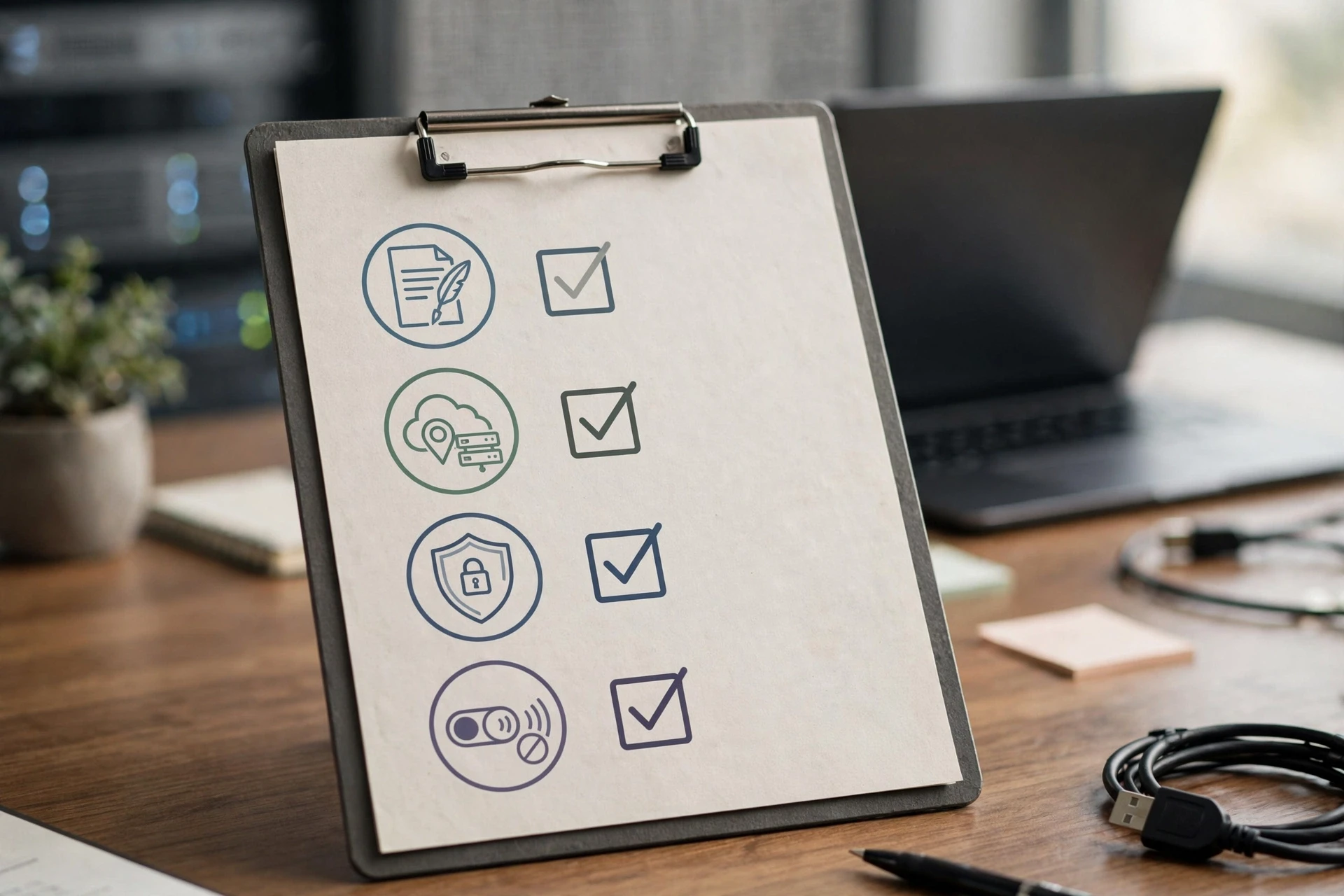 Best CCPA Compliant Hosting Plans Reviewed Hosting compliance represented through four industry-specific icons
